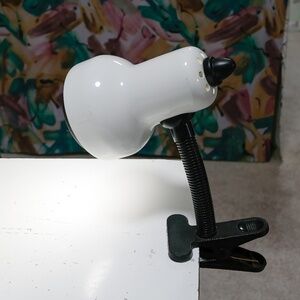 White flexible clip on desk lamp